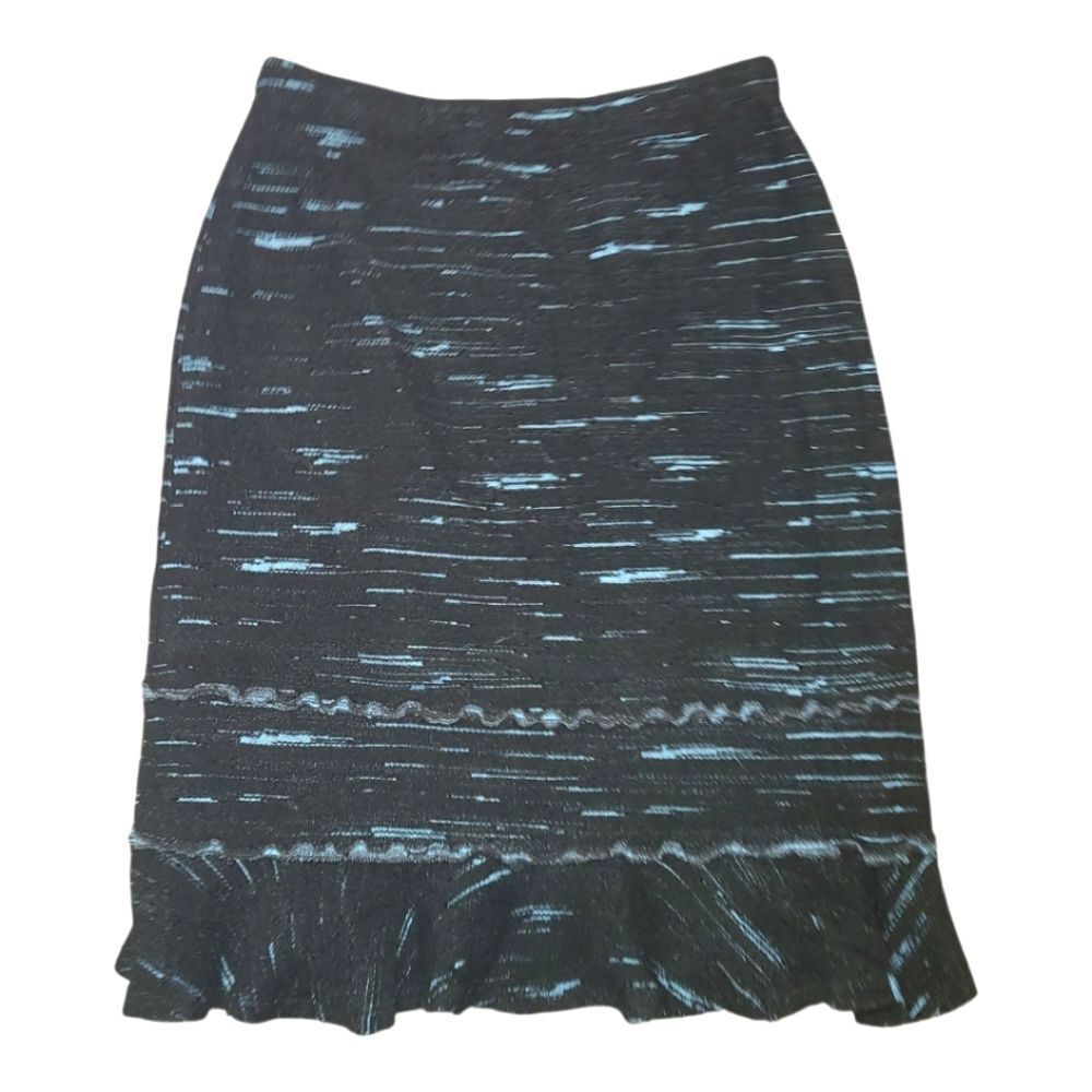 Andria Lieu Textured Pull On Ruffle Bottom Pencil Skirt
